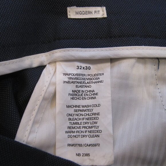 Perry Ellis Portfolio Navy Blue Dress Pants 32W 30L Modern Fit Trousers 32x30 - Picture 4 of 10